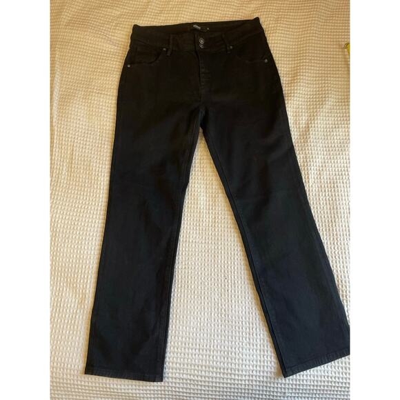 Hudson Jeans Premium Denim True Black Mid Rise Straight Leg Jeans Size 12 - Picture 5 of 10